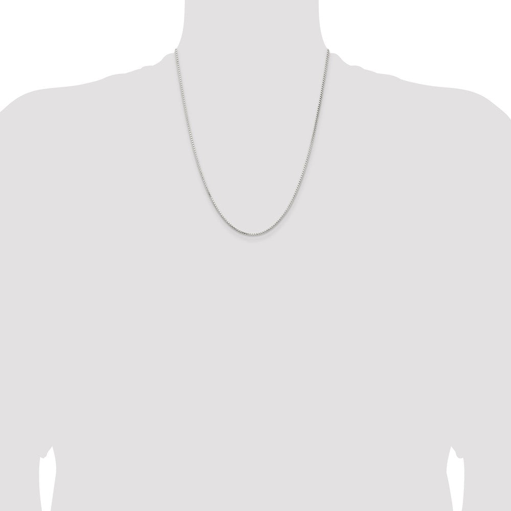 Sterling Silver 1.5mm Diamond-cut Round Box Chain w/4in ext.