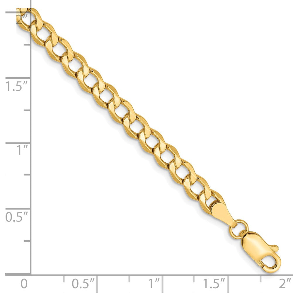 10K 4.3mm Semi-Solid Curb Chain 7 inches