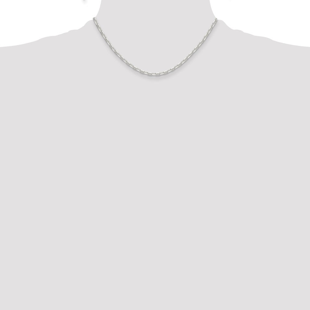 Sterling Silver Polished and D/C 3mm Mariner Link Chain
