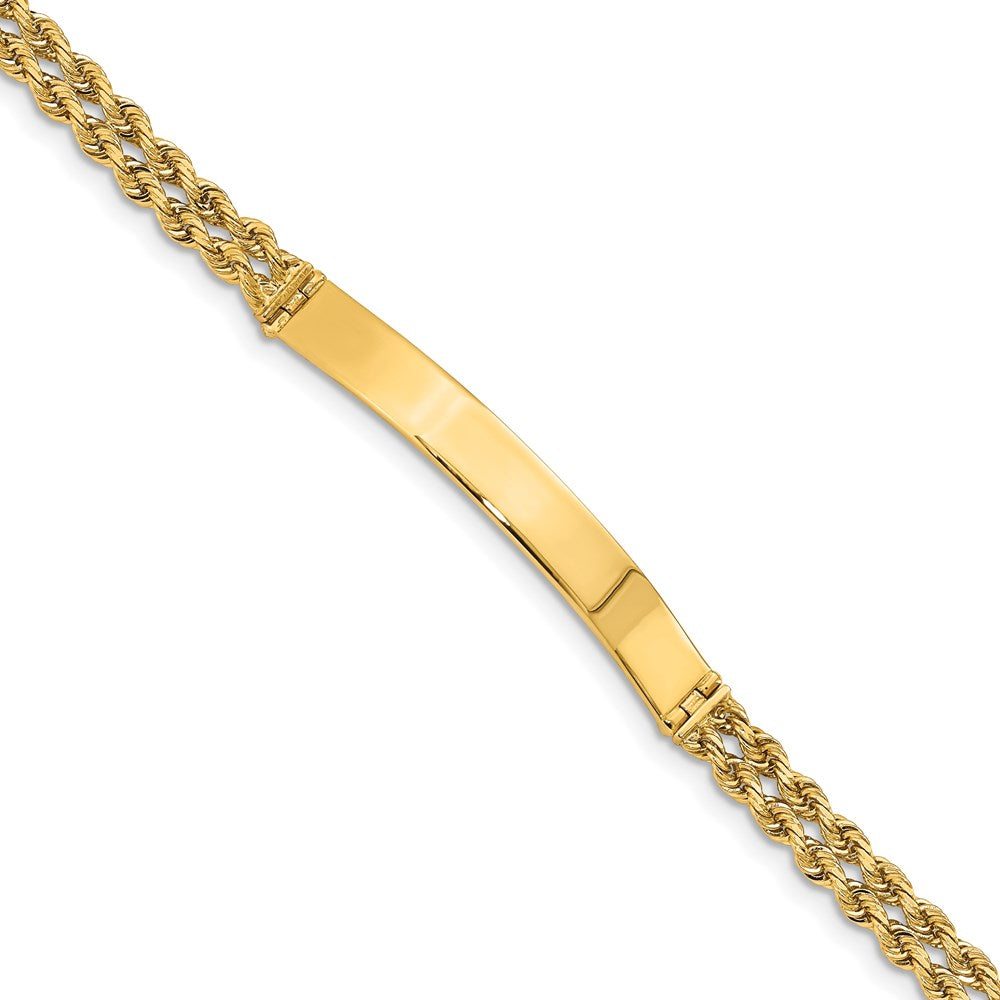 14k Two Strand Rope ID Bracelet 8 inches