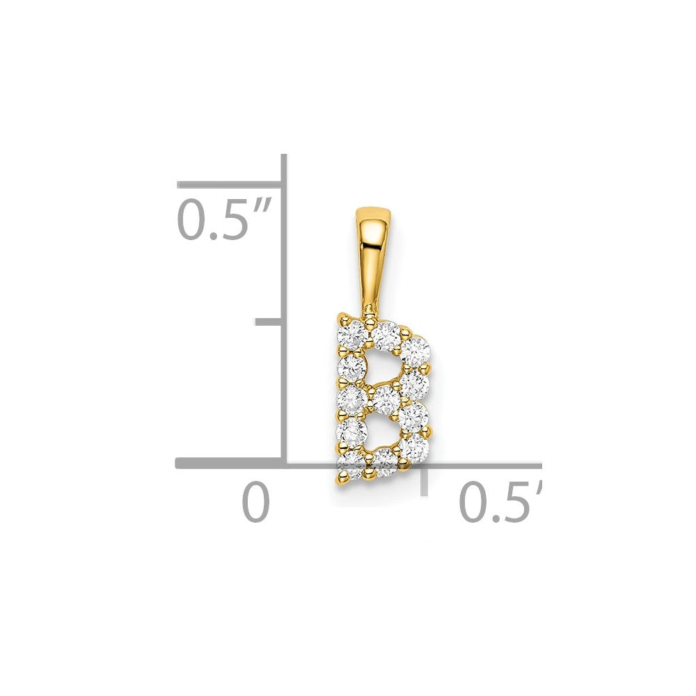 14k 1/8 carat Lab Grown Diamond VS/SI+ G+ Letter B Intitial Pendant
