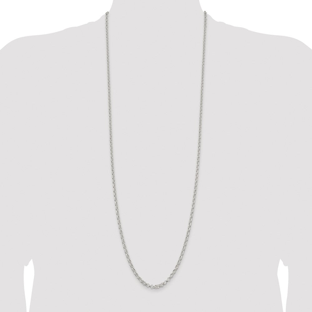 Sterling Silver Rhodium-plated 3.5mm Rolo Chain