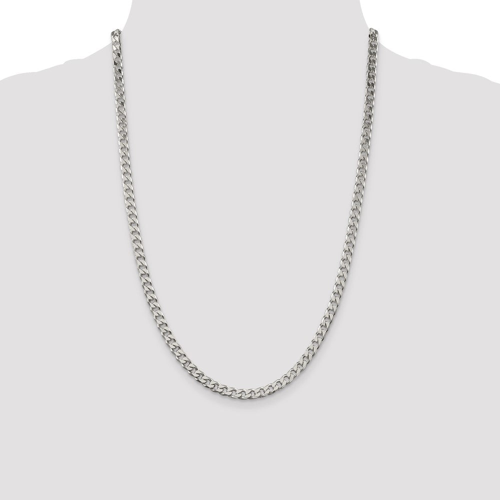 Sterling Silver Polished 5mm Curb Chain 24 Inches