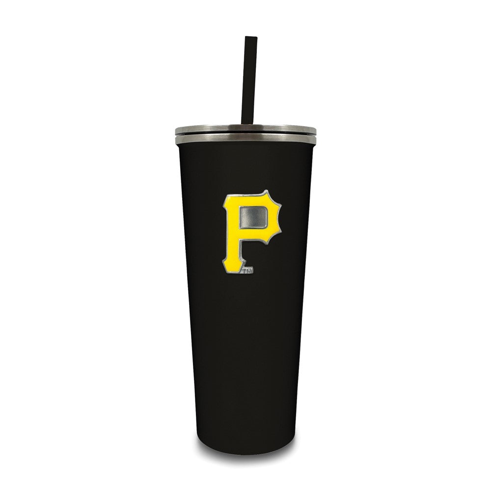 MLB Pittsburgh Pirates Stainless Steel 24 ounce Skinny Tumbler with Emblem and Straw