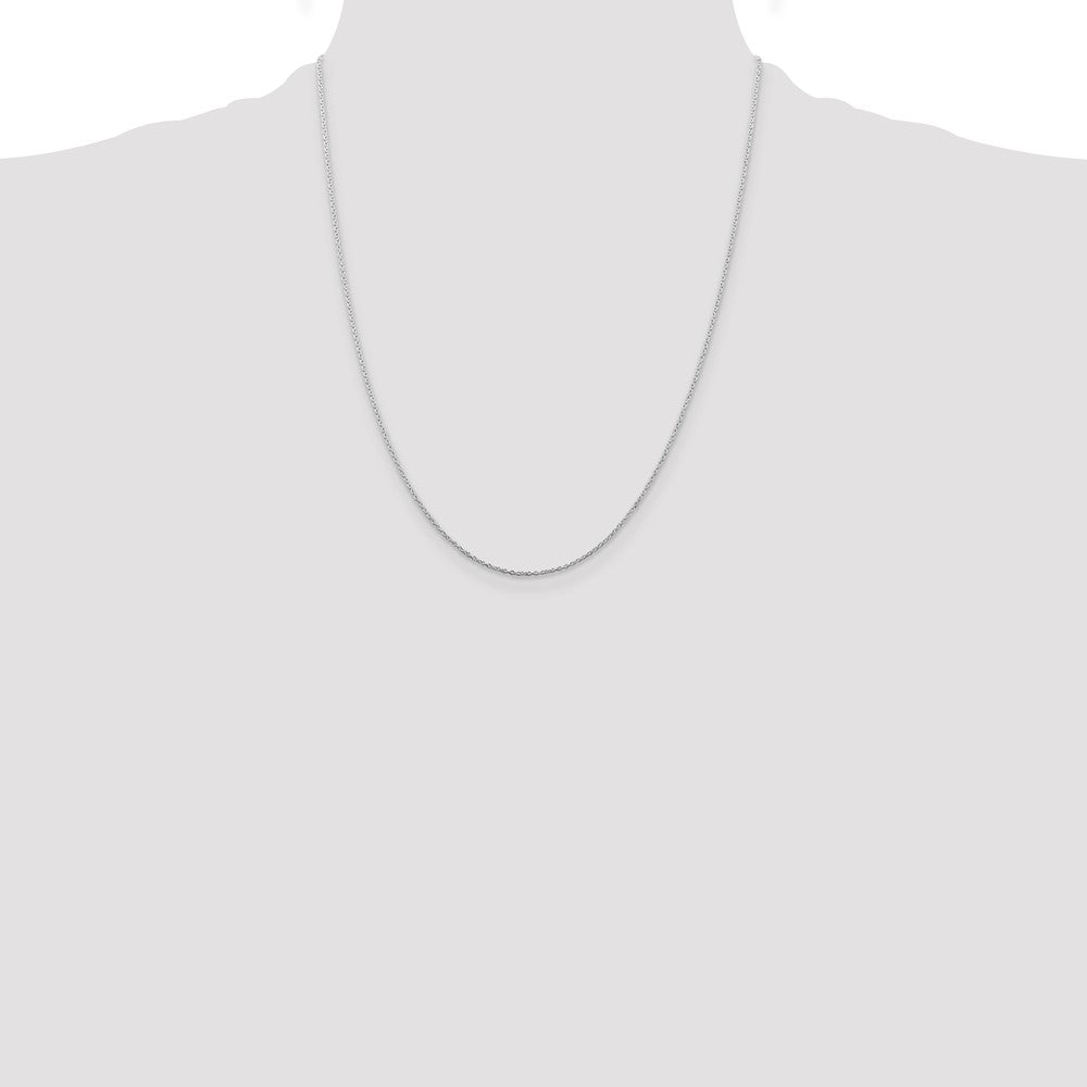 Sterling Silver Rhodium-plated 1mm Cable Chain w/4in ext.