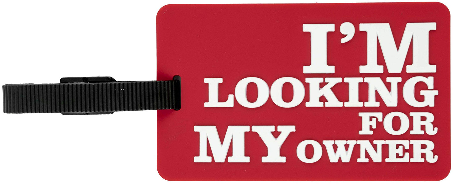 4-Piece I'M LOOKING FOR MY OWNER Silicone Luggage Tag Set Q-GM22558