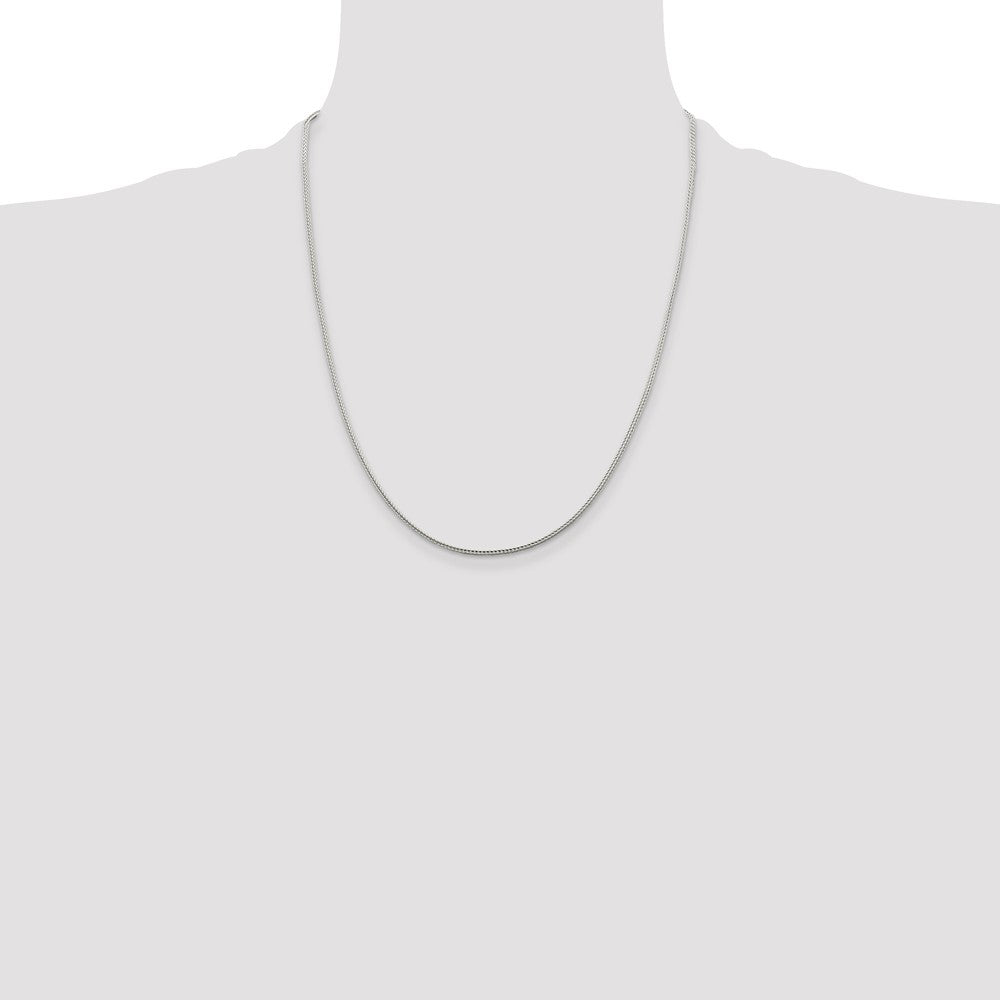 Sterling Silver 1.45mm Diamond-cut Round Franco Chain 22 Inches