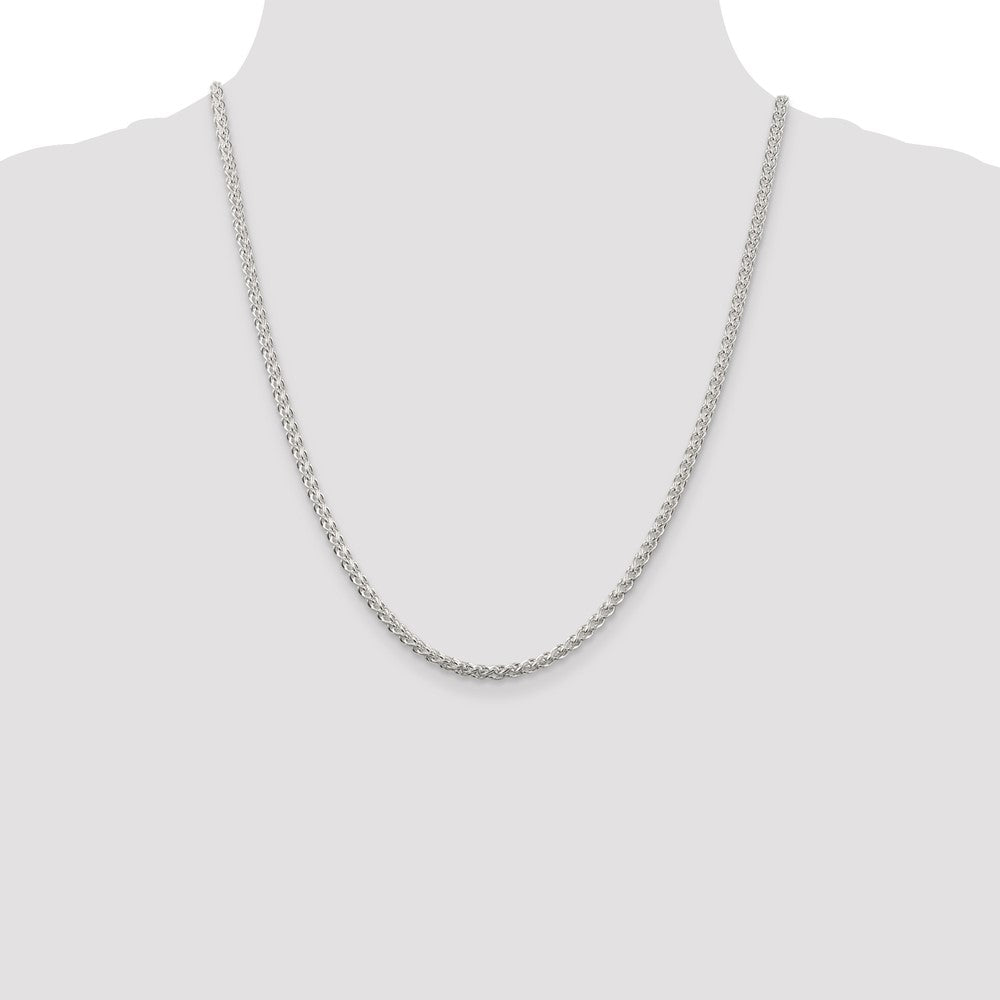 Sterling Silver 3mm Round Spiga Chain 22 Inches