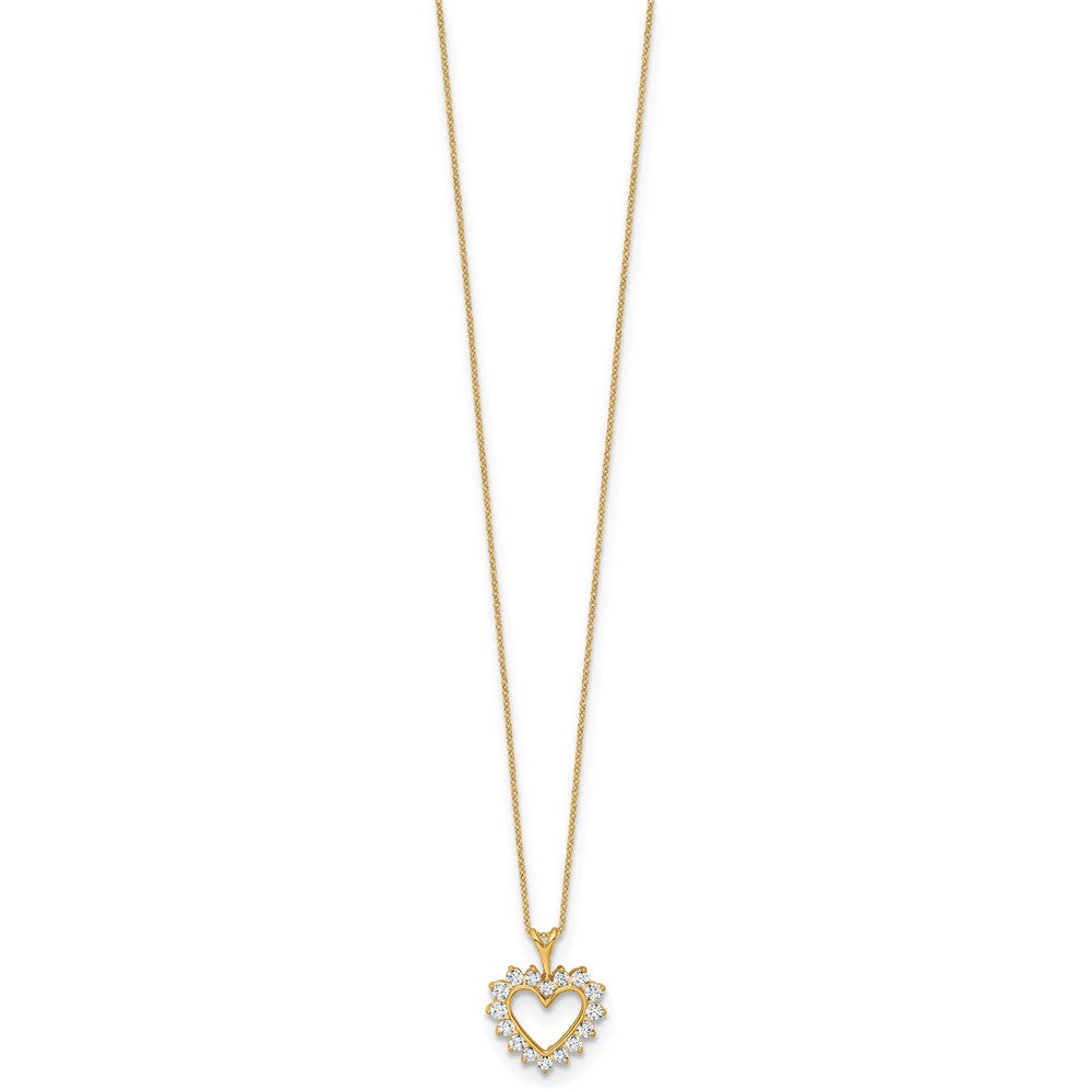10k 1/2 carat Lab Grown Diamond VS/SI+ G+ 18 inch Heart Pendant Necklace