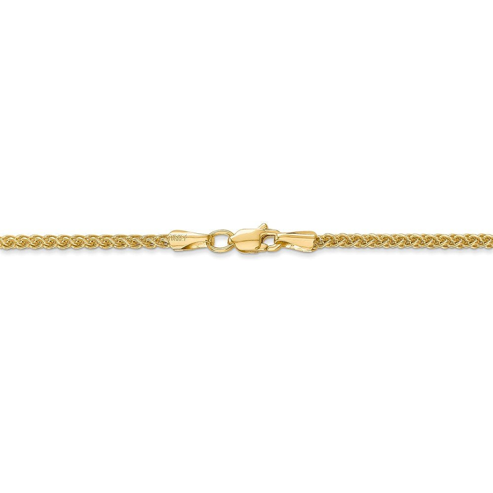 14K 10 inch 2mm Semi-Solid Wheat with Lobster Clasp Anklet