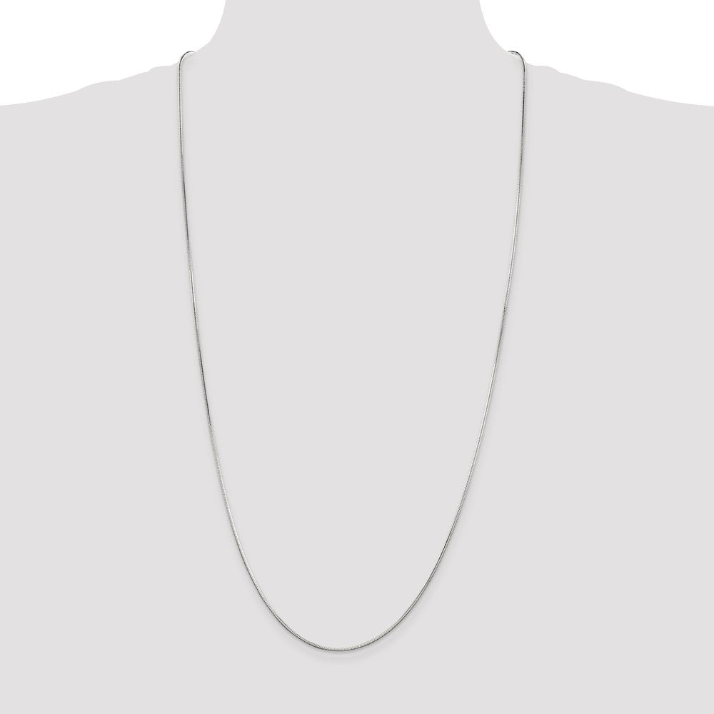 Sterling Silver 1.25mm Octagonal Snake Chain 30 Inches