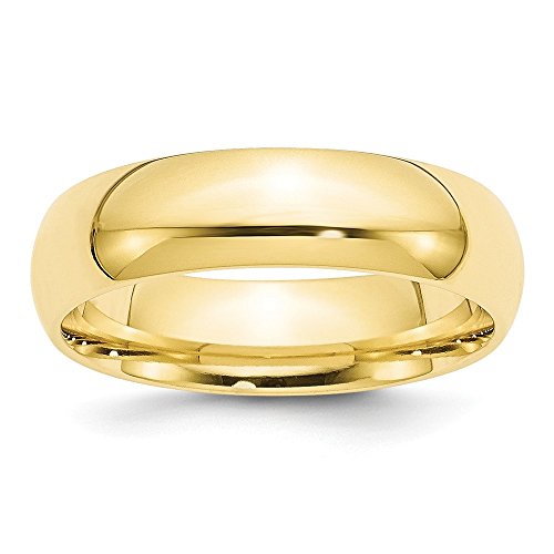 10k Yellow Gold 6mm Standard Weight Comfort Fit Wedding Band Size 9
