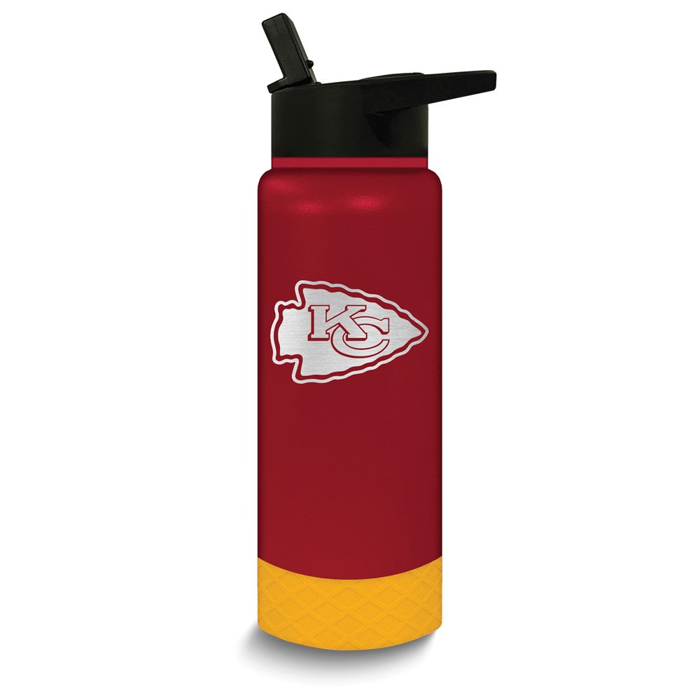 NFL Kansas City Chiefs Stainless Steel Silicone Grip 24 oz. Water Bottle