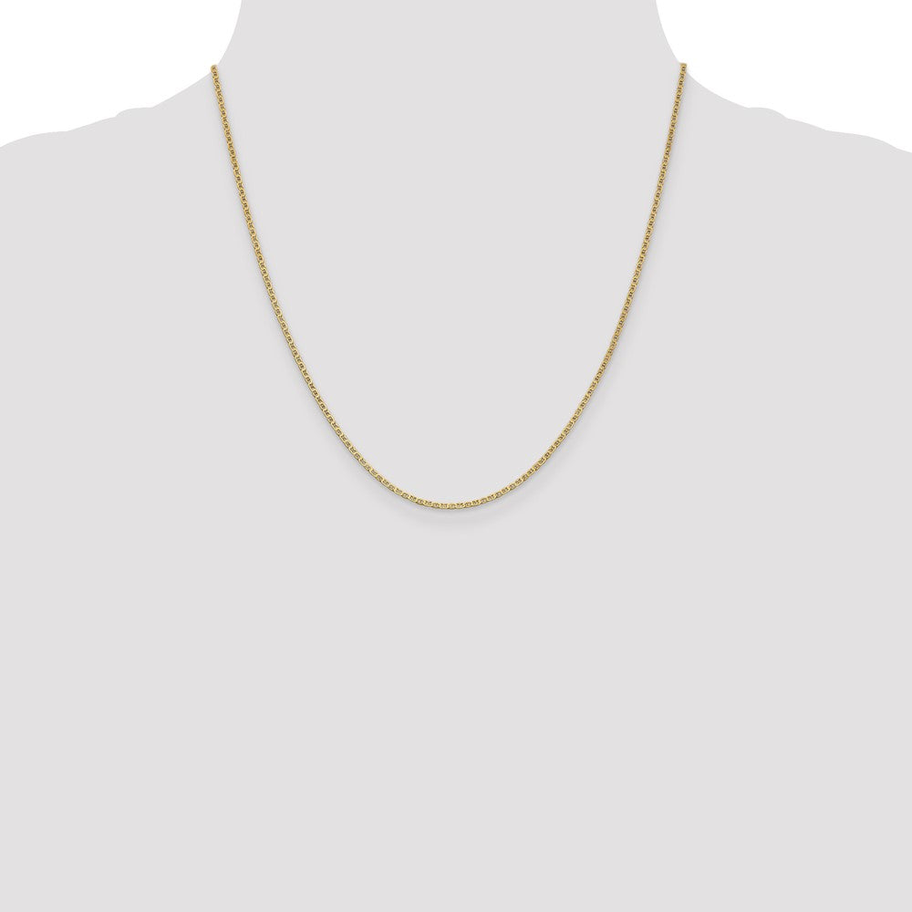 14K 20 inch 1.5mm Lightweight Flat Anchor Link with Lobster Clasp Pendant Chain