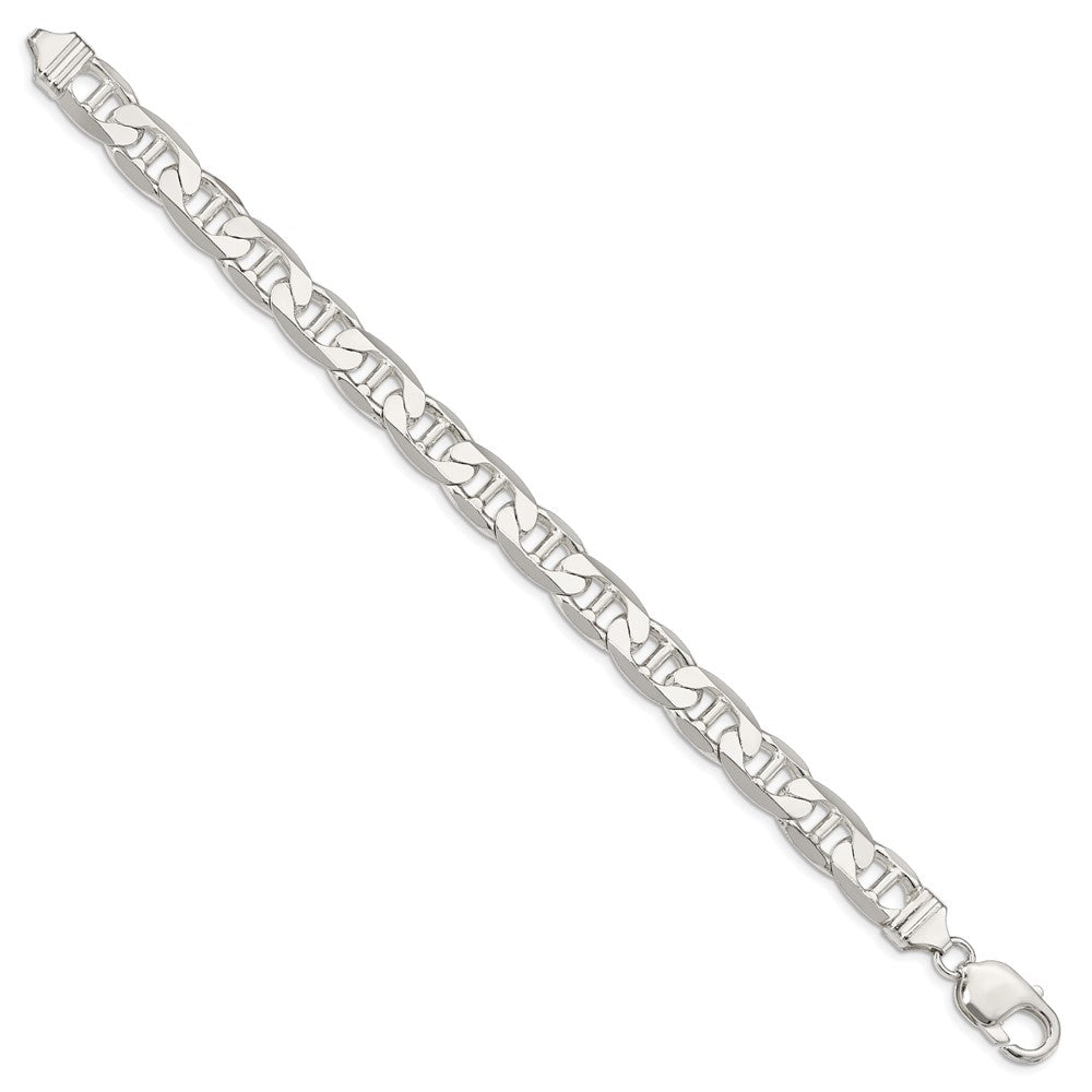Sterling Silver 9.5mm Flat Anchor Chain 8 inches