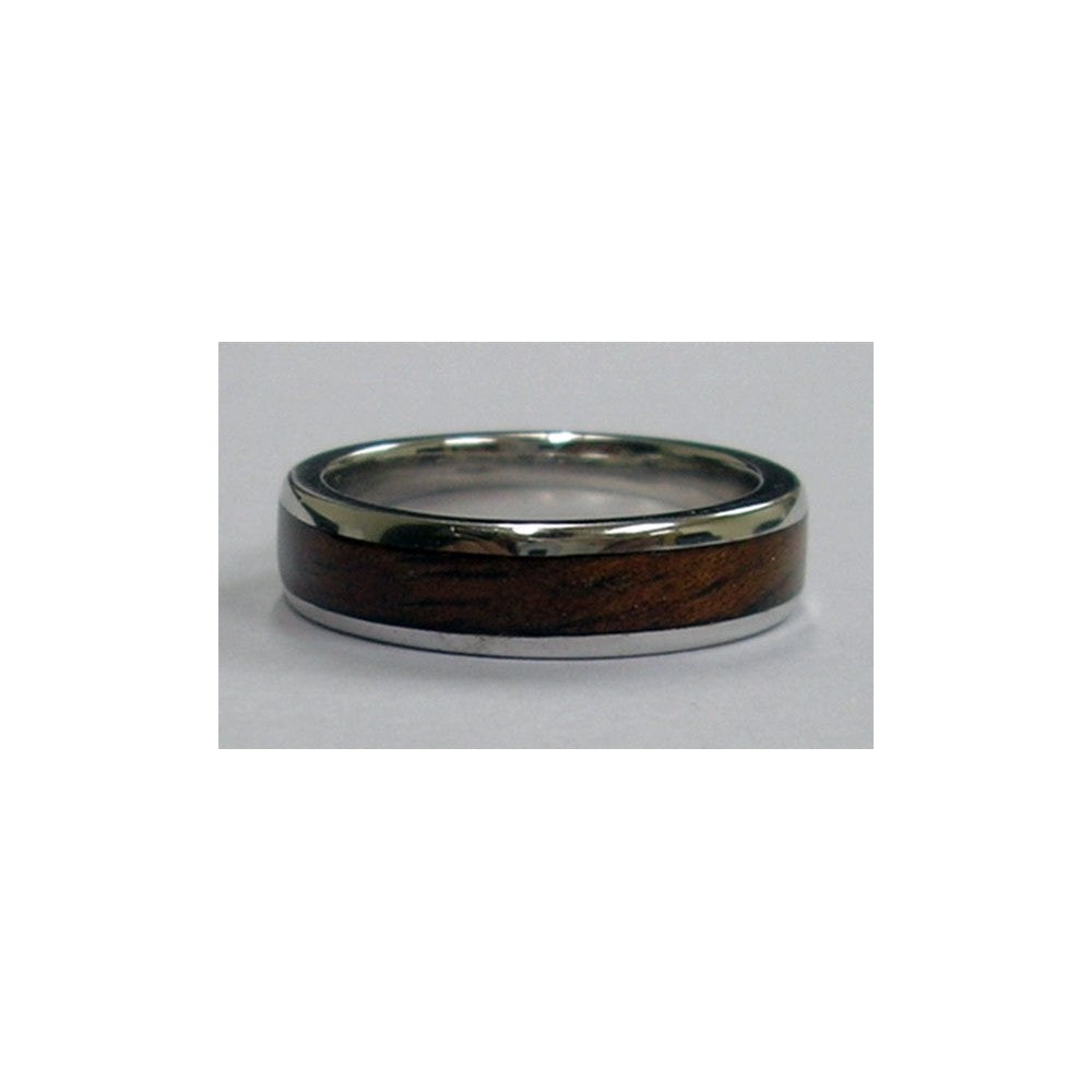 SILVER/KOA 6MM PLAIN BAND
