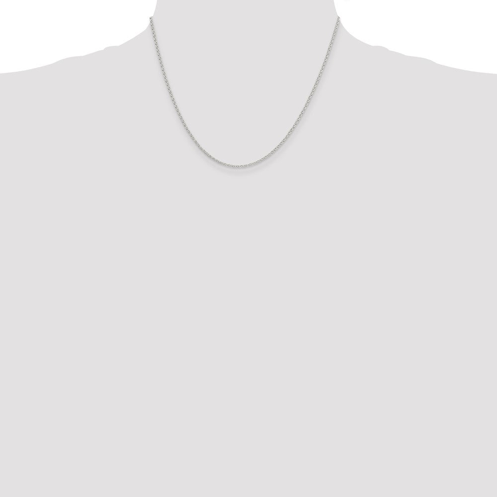 Sterling Silver 1.5mm Diamond-cut Cable Chain 18 Inches