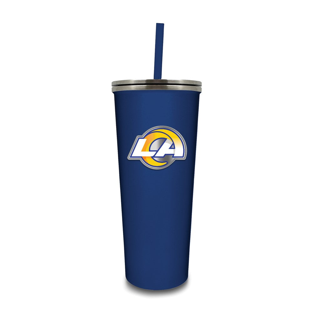 NFL Los Angeles Rams Stainless Steel 24 ounce Skinny tumbler with Emblem and Straw