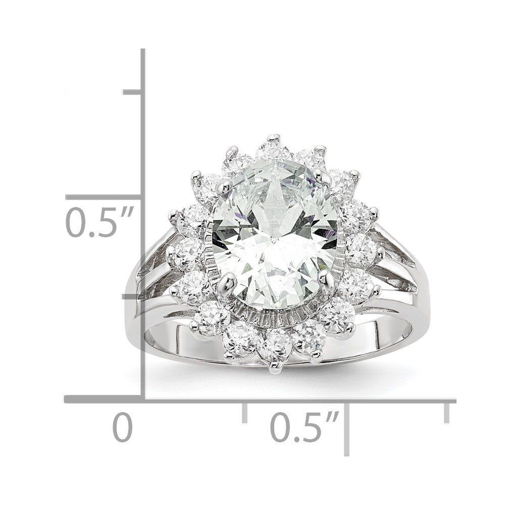 Sterling Silver WP CZ RING Size 8