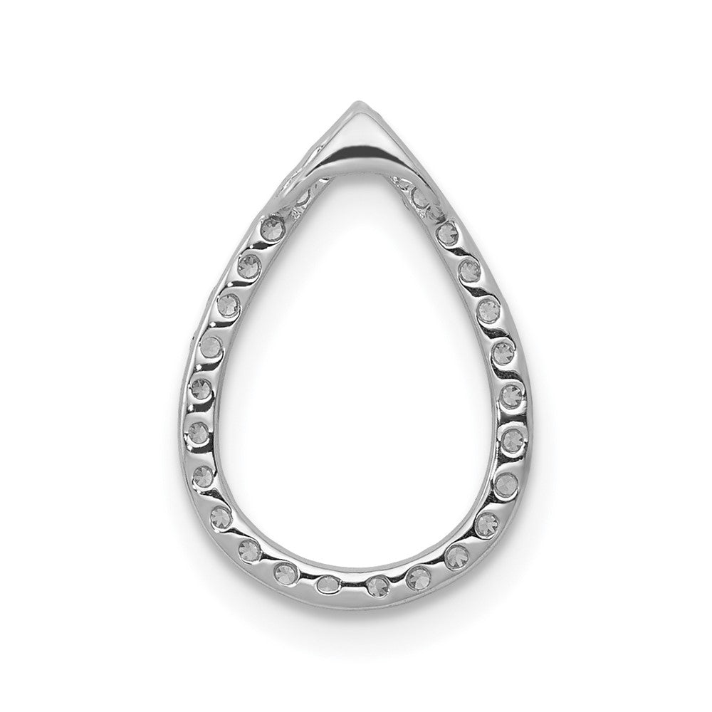 14k White Gold 1/5 carat Lab Grown Diamond VS/SI+ G+ Teardrop Chain Slide Pendant