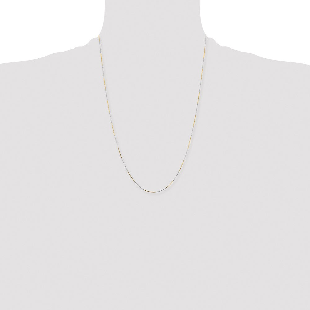 White & Yellow Rhodium over Brass 0.85mm Fancy Chain