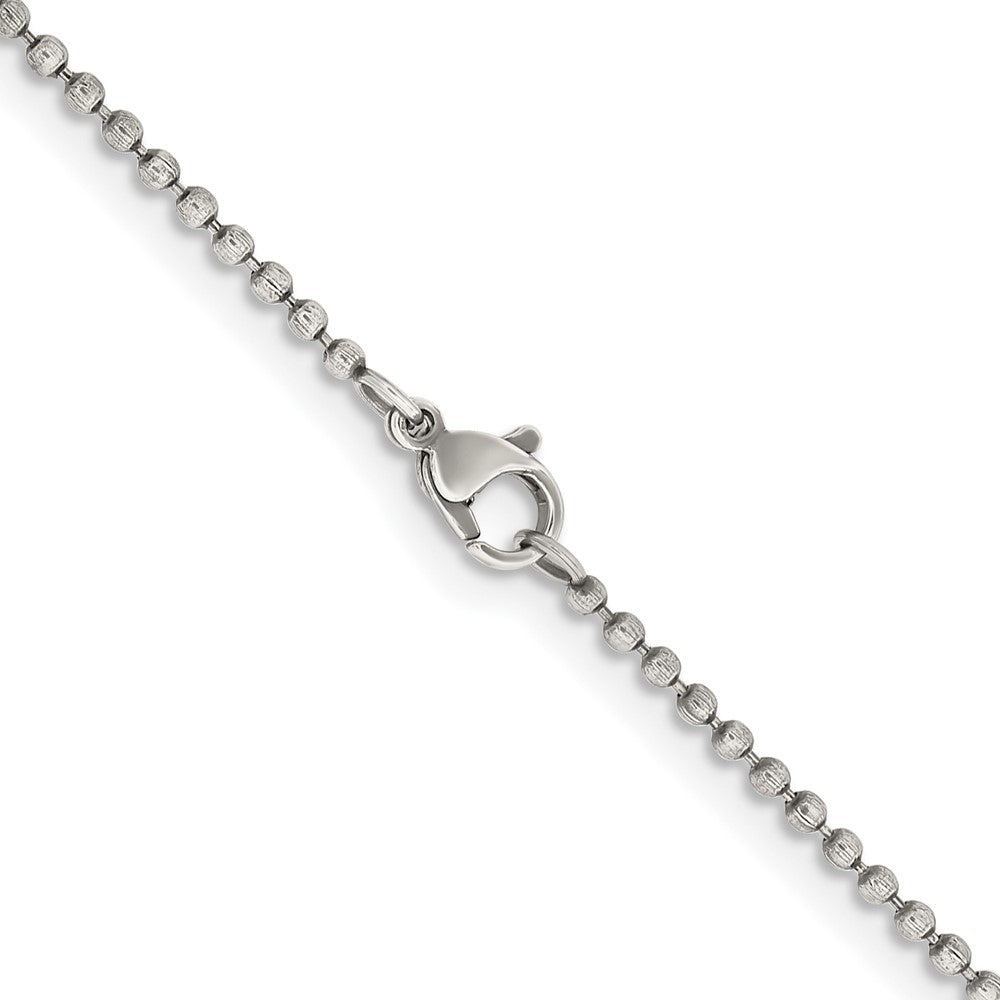 Stainless Steel Antiqued 2mm 24in Beaded Ball Chain
