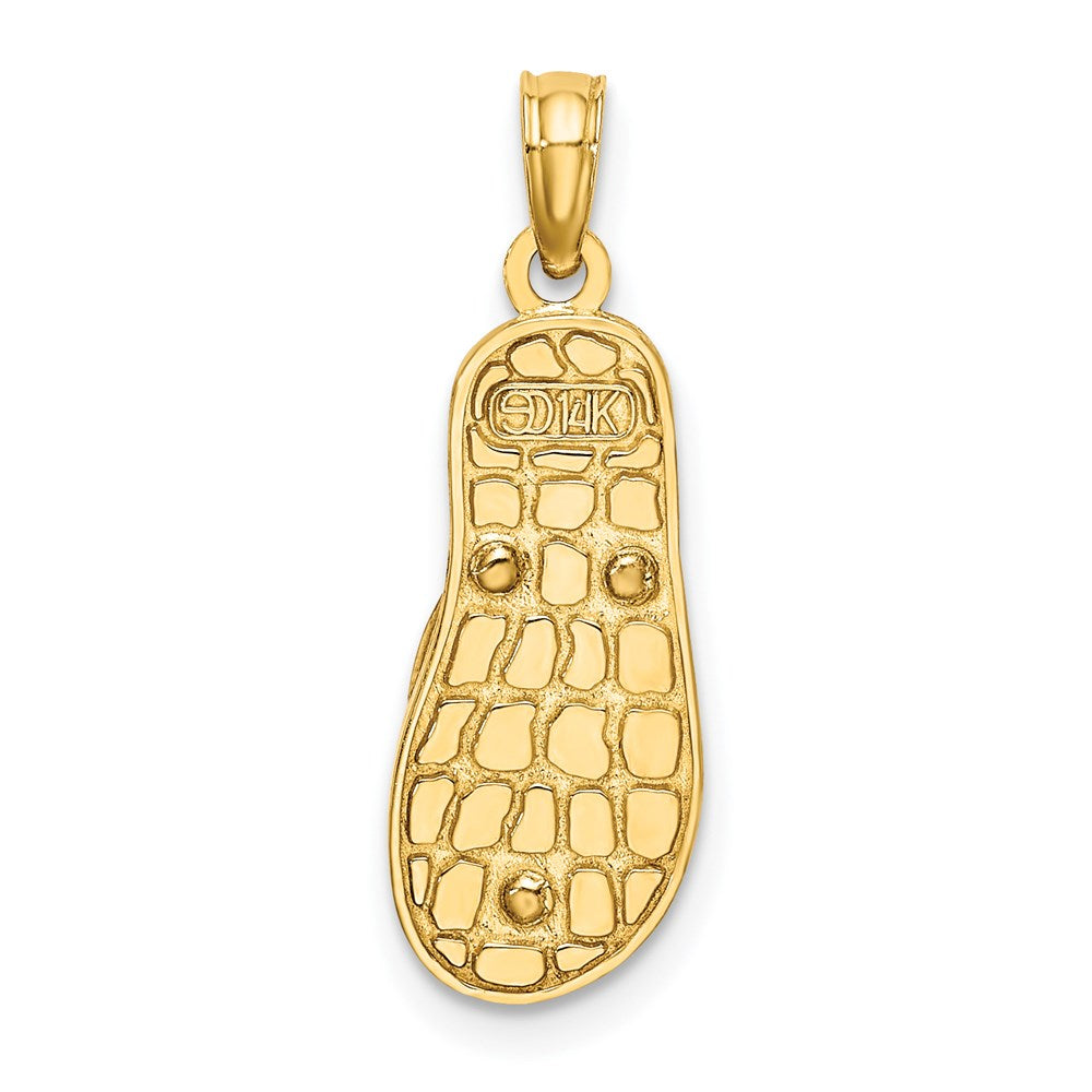14K 3D Enamel Anchor On Blue Polka-Dot Flip-Flop Charm