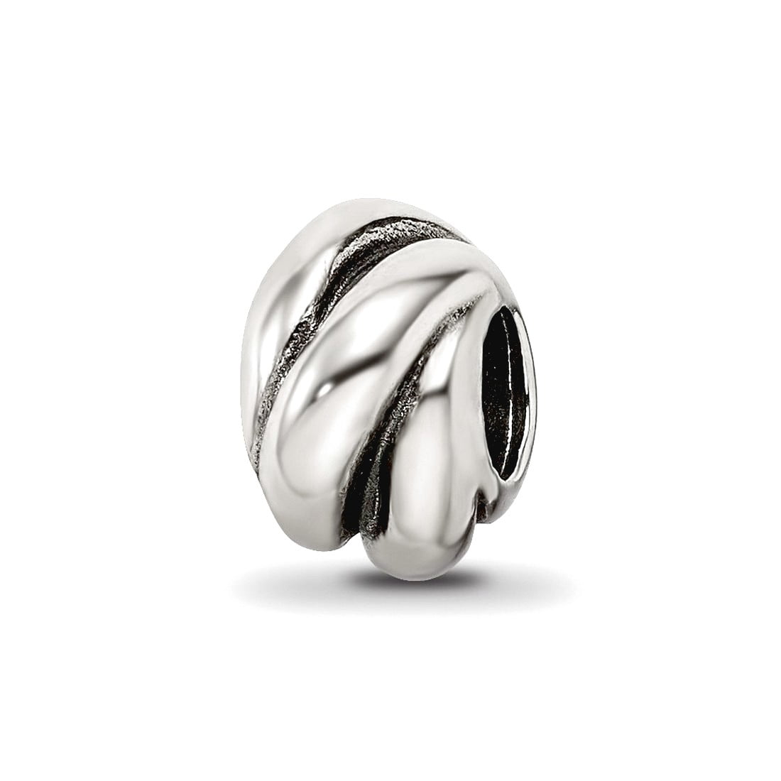 925 Sterling Silver Artisan Oxidized Reflections SimStars Wrap Bali Bead Charm 9.09x6.36mm Wide Pendant Necklace for Wom