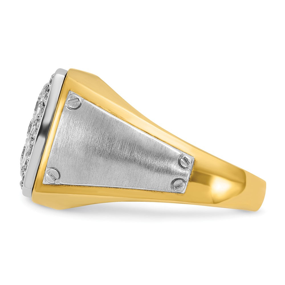 IBGoodman 14k Two-tone Men's Polished and Satin Square Cluster Ring Mounting