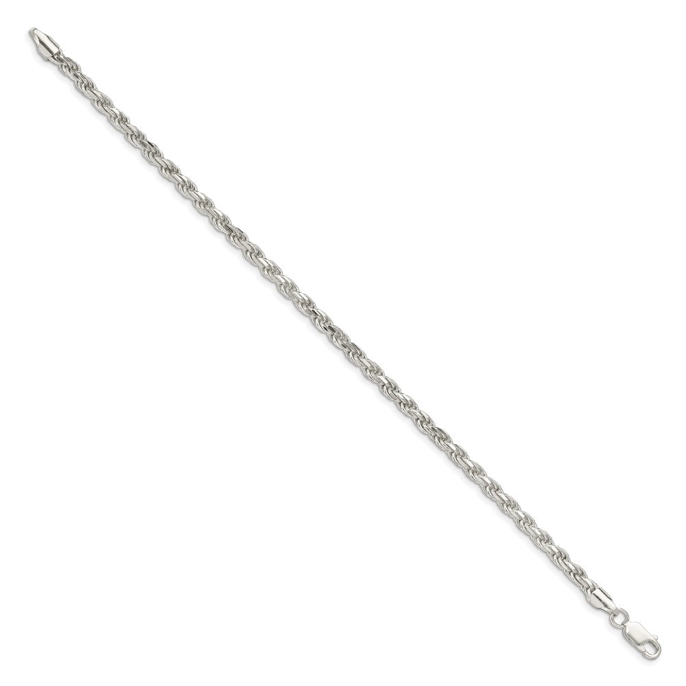 Sterling Silver 3.75mm Diamond-cut Rope Chain 8 inches
