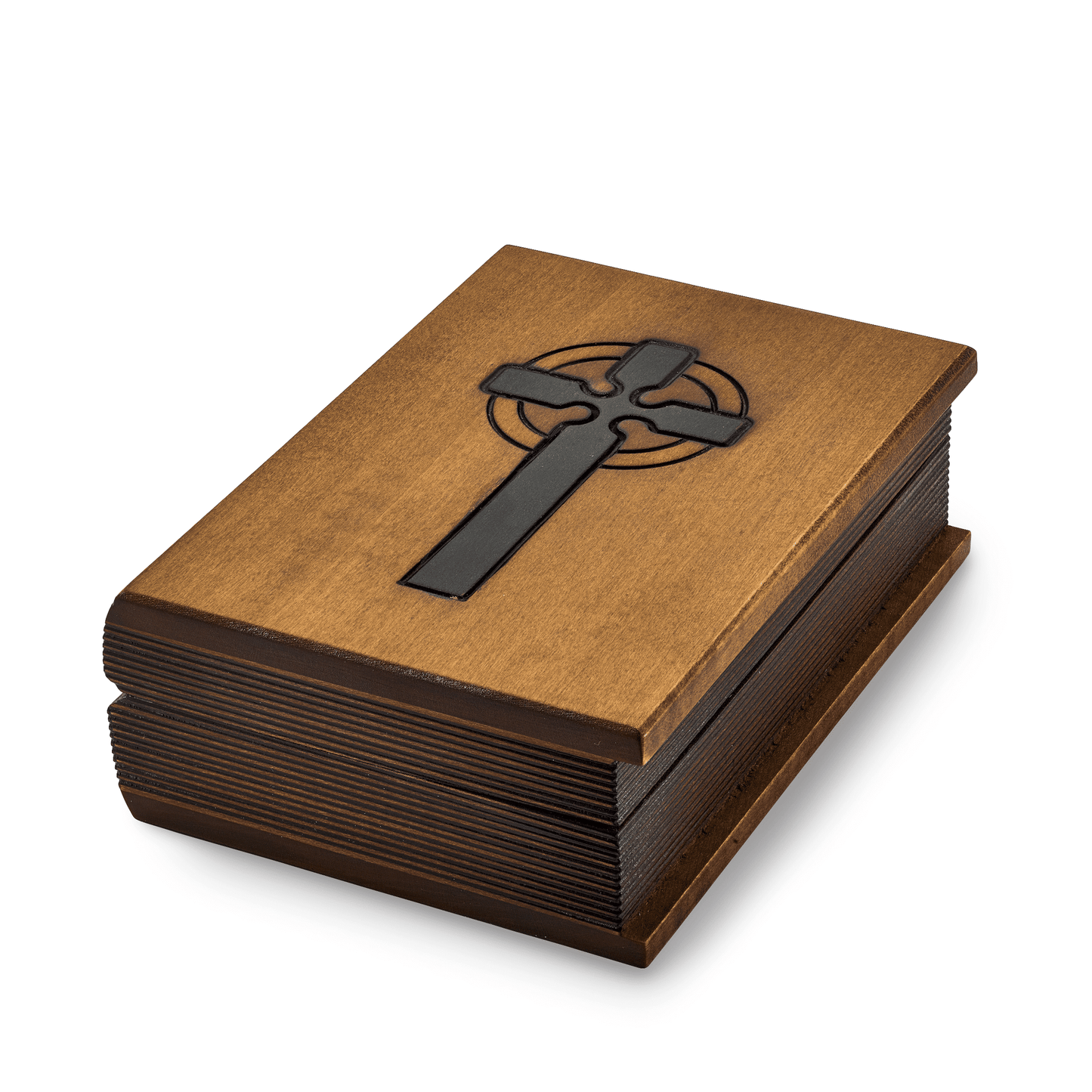 Wooden Hand Carved & Stained Bible Box - Perfect Religious Gift