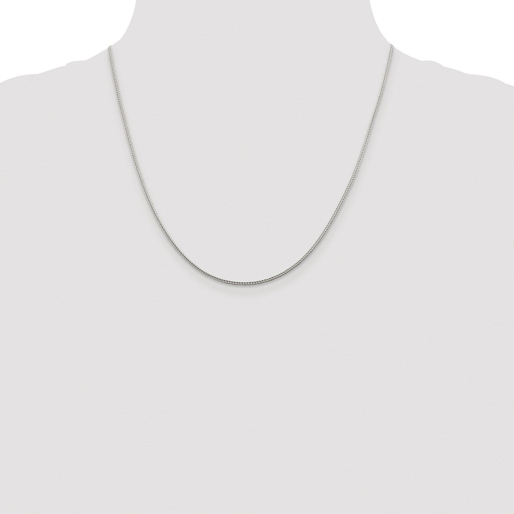 Sterling Silver Rhodium-plated 1.45mm Diamond-cut Round Franco Chain