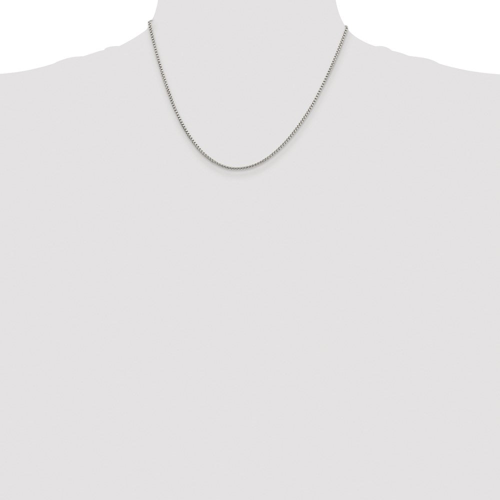 Sterling Silver Rhodium-plated 1.75mm Round Box Chain