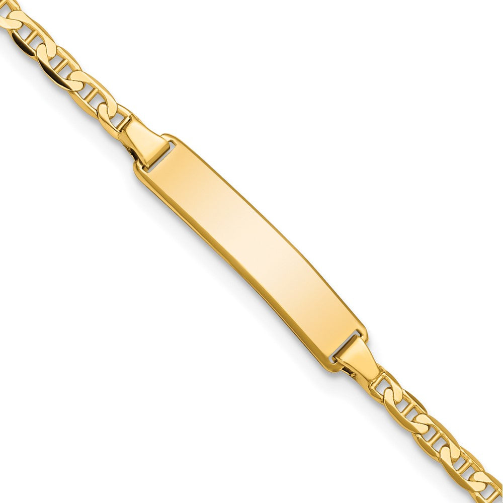 14k Flat Anchor Link ID Bracelet 6 inches