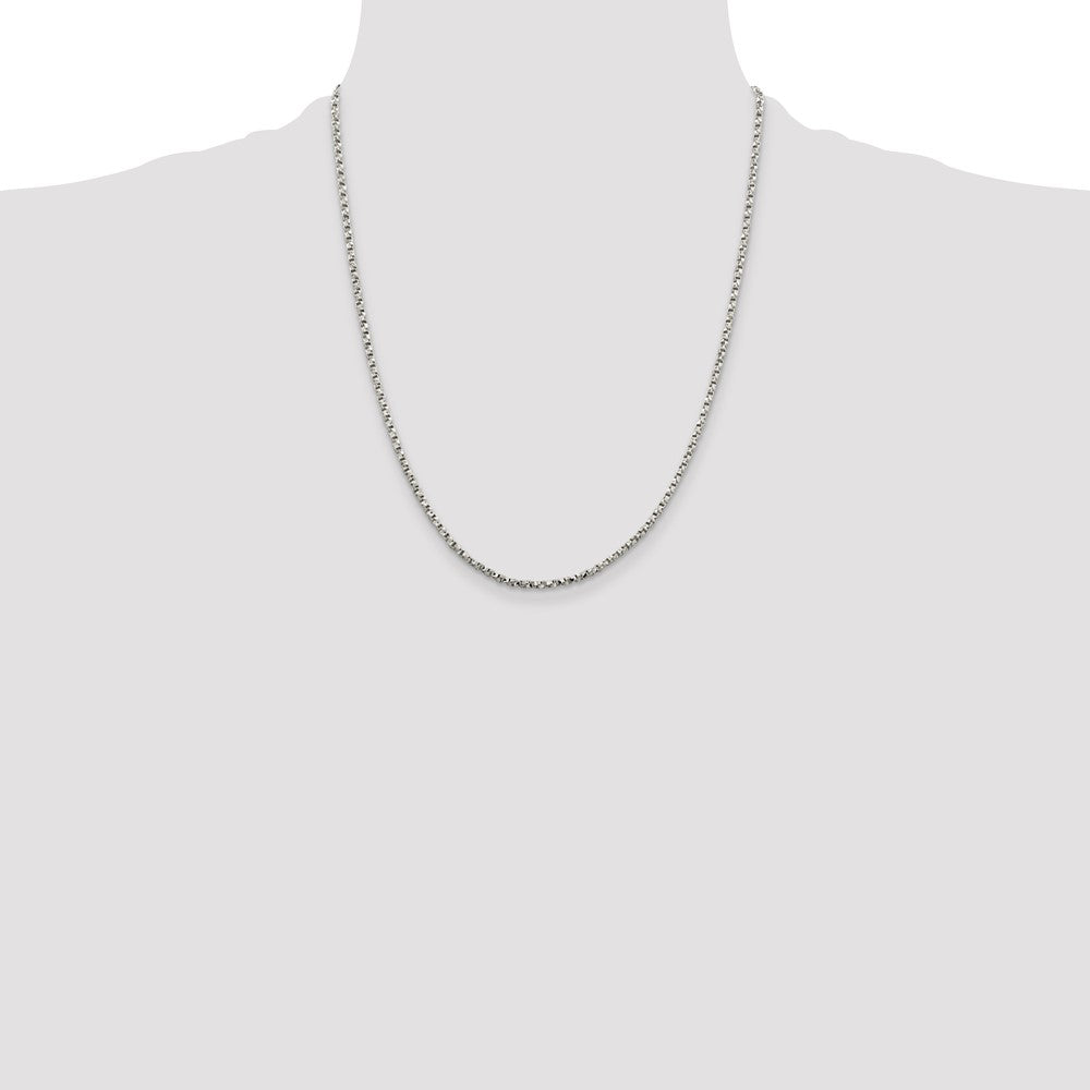 Sterling Silver 2.25mm Twisted Box Chain 22 Inches