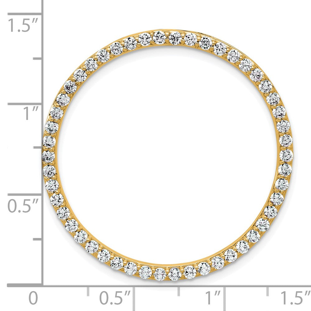 14k 1 1/2 carat Lab Grown Diamond VS/SI+ G+ Complete Circle Chain Slide Pendant