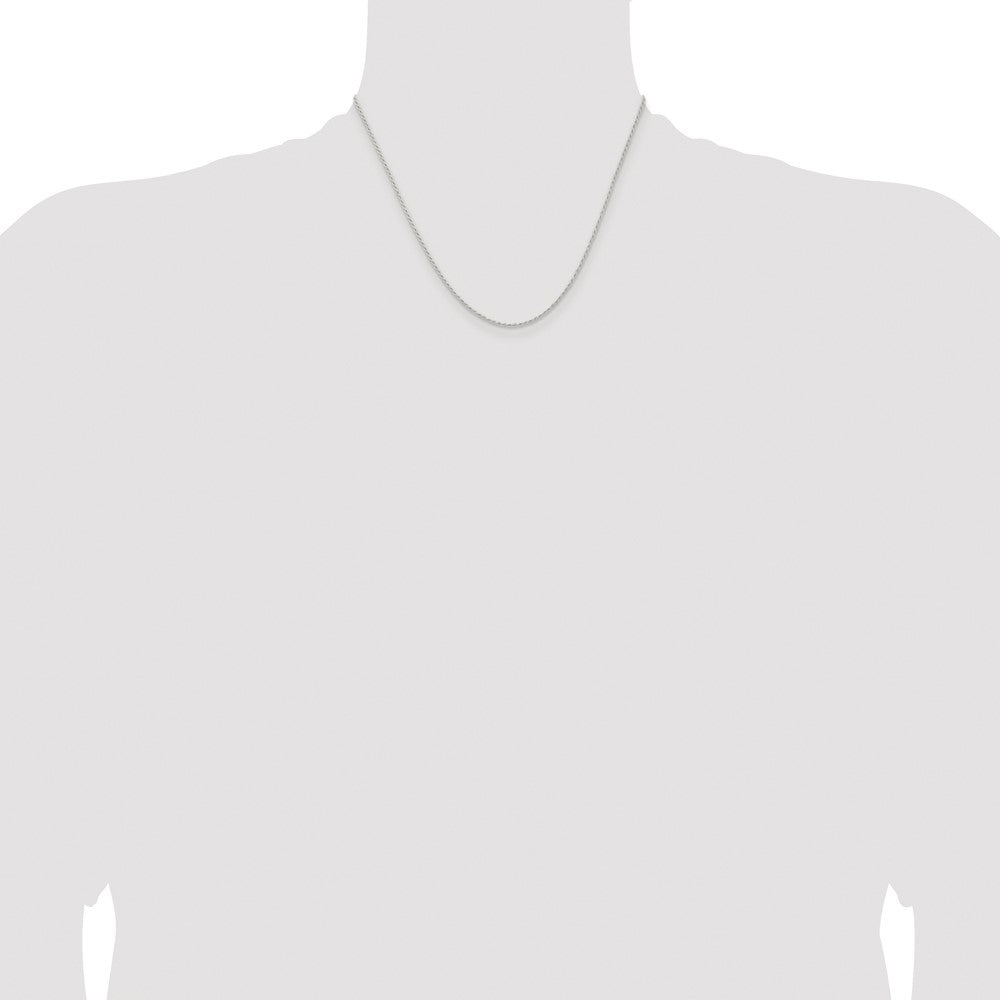 Sterling Silver Rhodium-plated 1.3mm Solid Rope Chain