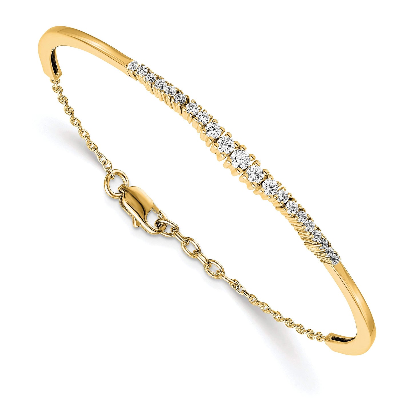 14k 3/4 carat Lab Grown Diamond VS/SI+ G+ Complete Graduated Bangle Bracelet