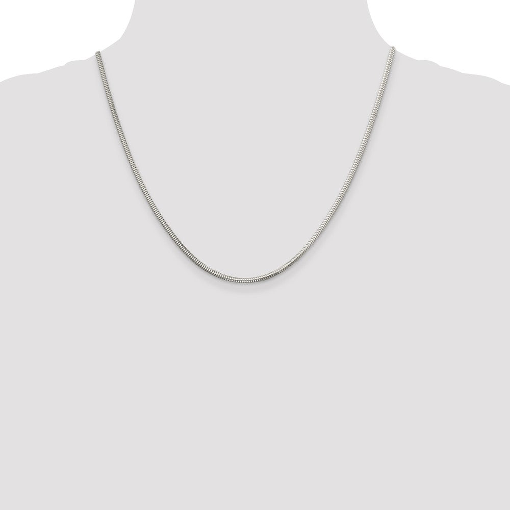 Sterling Silver 2.5mm Diamond-cut Snake Chain 20 Inches