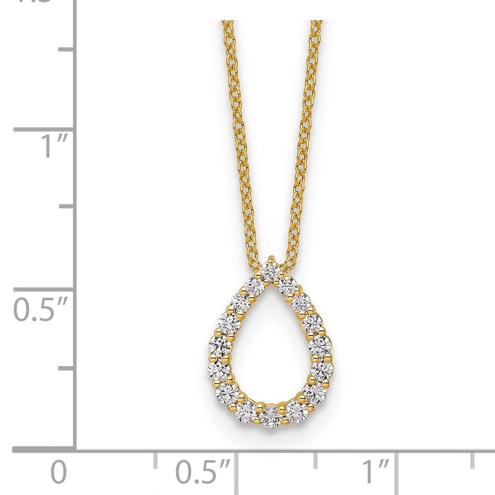 True Origin 14k 1/3 carat Lab Created Diamond VS DEF 18 inch Fancy Teardrop Necklace