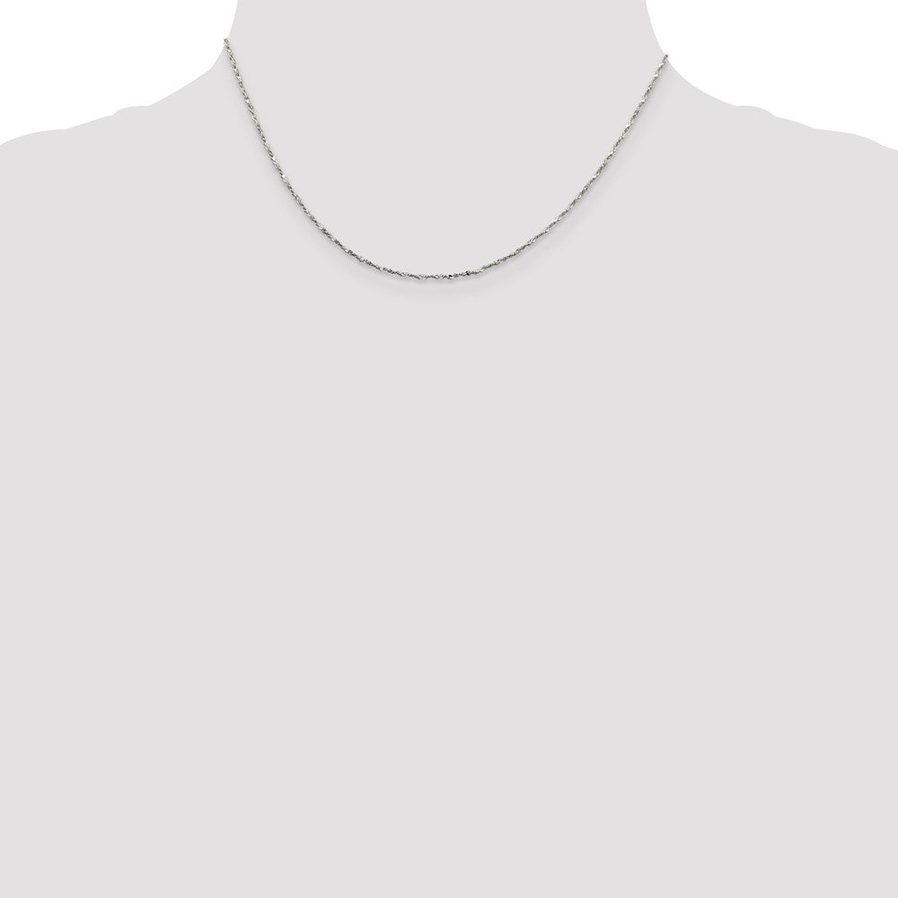 Sterling Silver 1.2mm Twisted Serpentine Chain 16 Inches