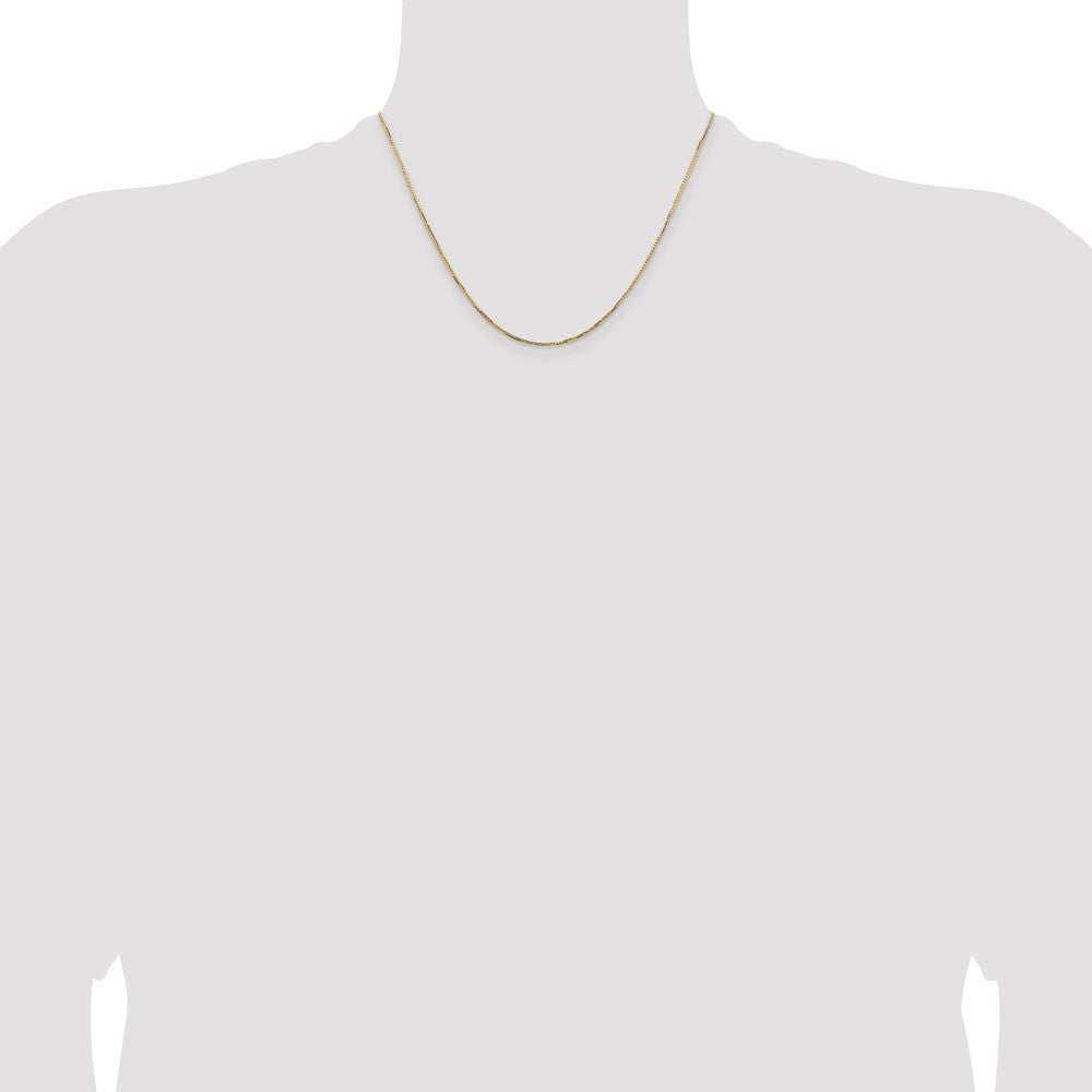 14K 1.10mm Concave Box Chain