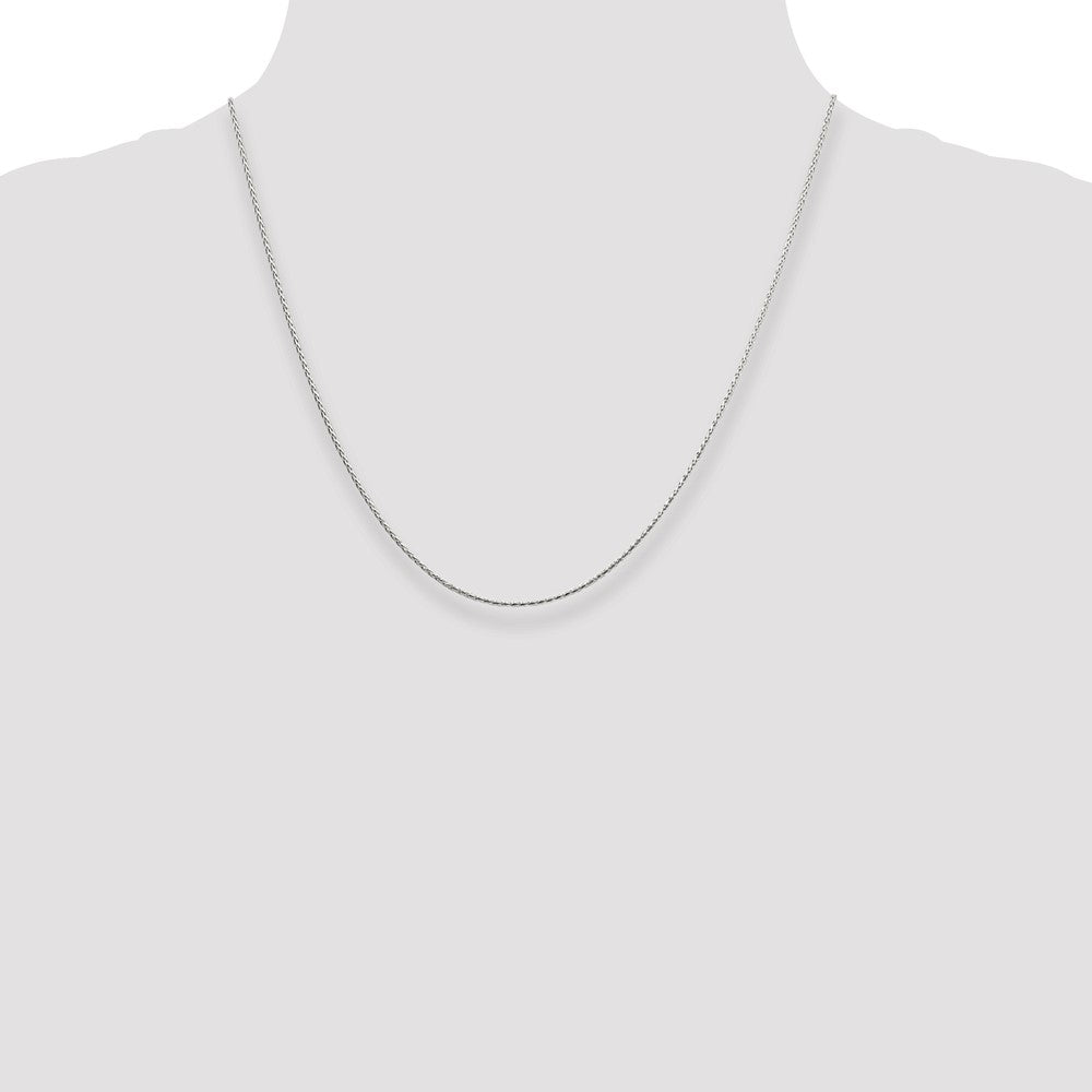 Sterling Silver 1.25mm Diamond-cut Round Spiga Chain 20 Inches
