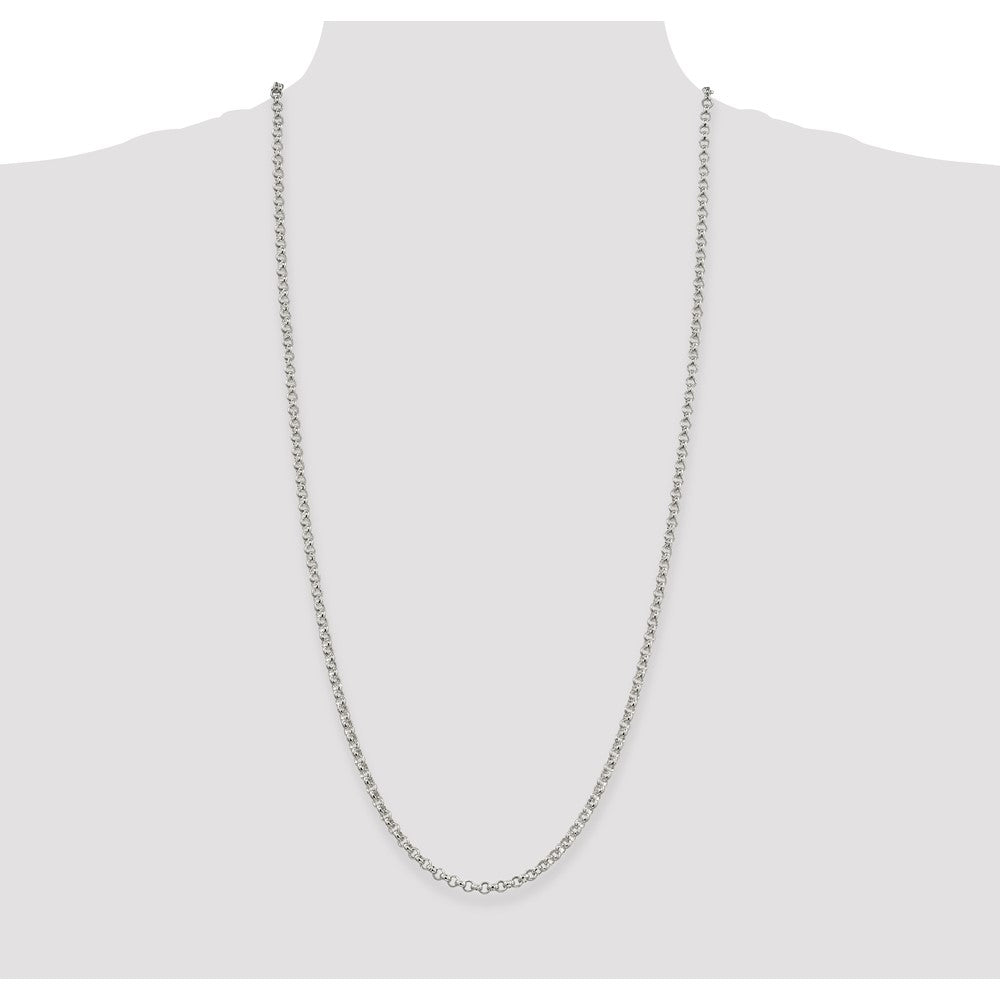 Sterling Silver 4mm Rolo Chain 30 Inches