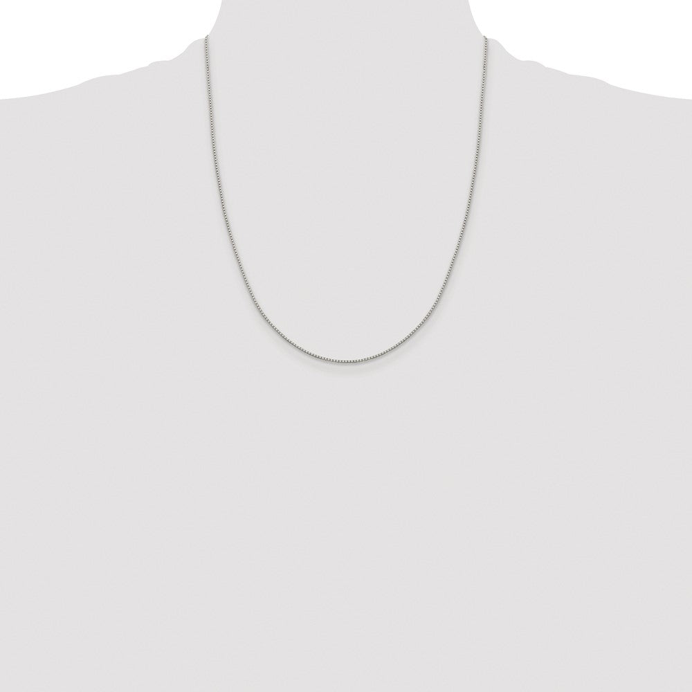 Sterling Silver Rhodium-plated 1.15mm 8 Sided Diamond-cut Box Chain