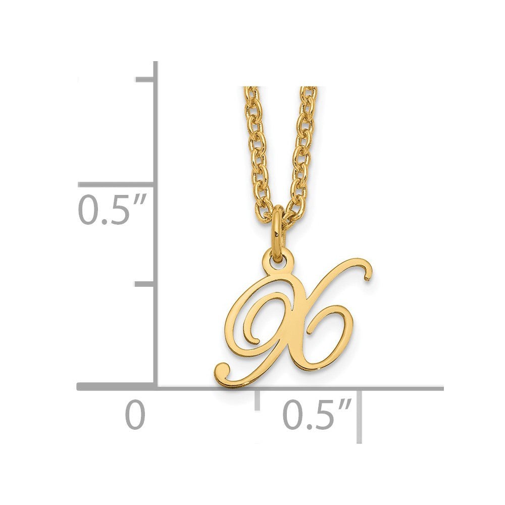 Sterling Silver Gold-plated Letter X Initial Necklace