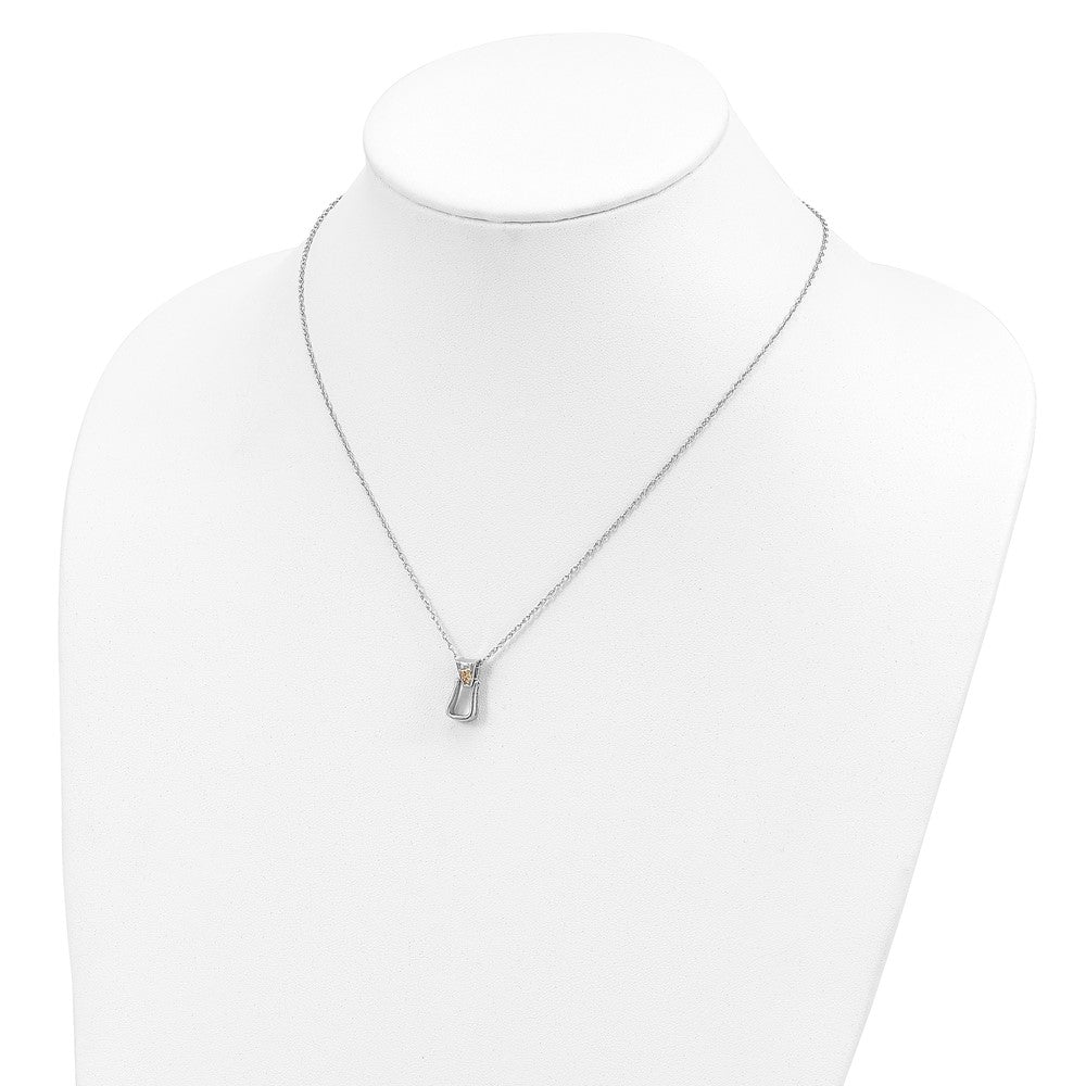 Landstrom's Mt. Rushmore Black Hills Sterling Silver 12K Gold Accents Stirrup 18 inch Spring Ring Clasp Necklace 18 Inches