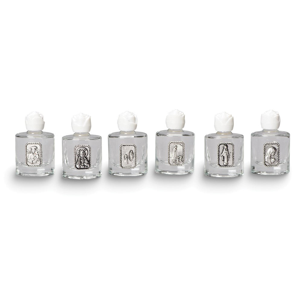 Six Holy Water Glass Bottles Set