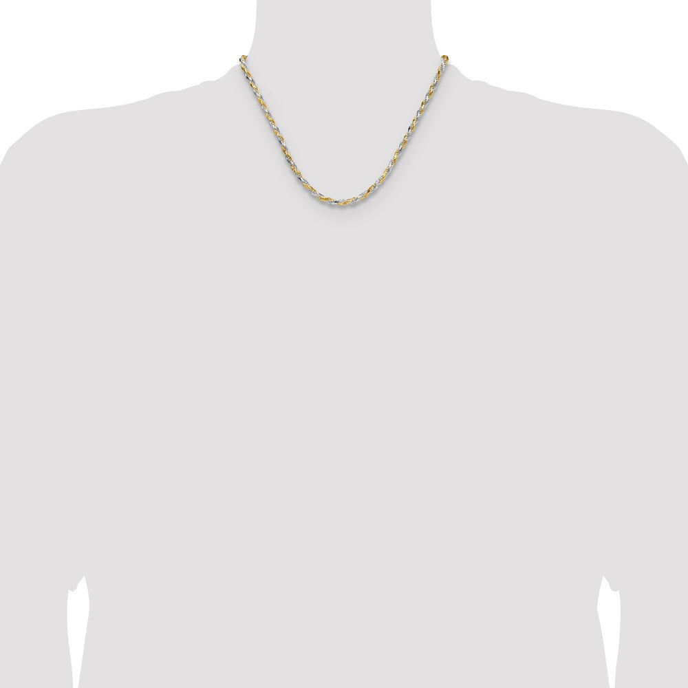 Sterling Silver And Vermeil 3.5mm Diamond-cut Rope Chain