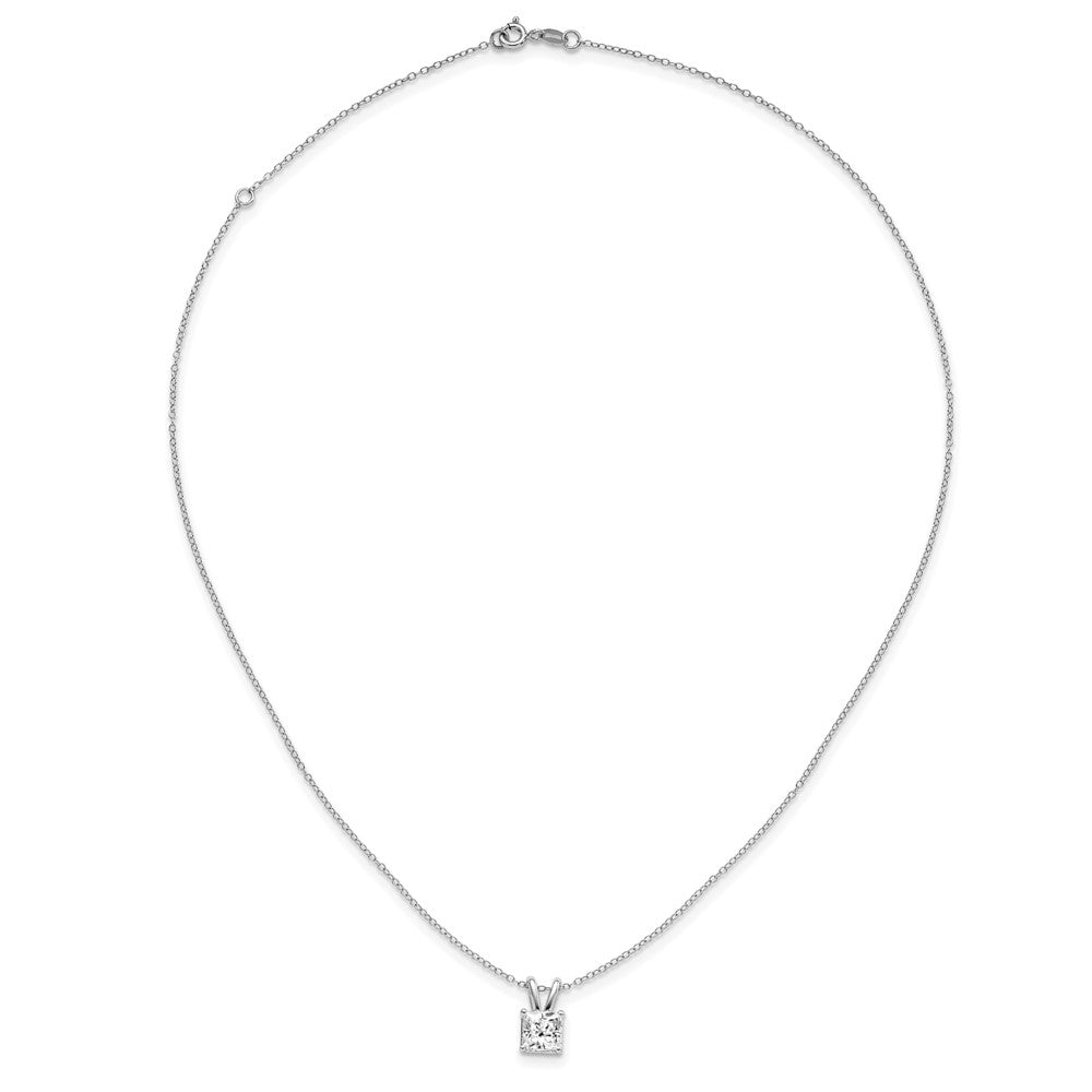 Sterling Silver Rhodium-plated Diamonore Princess 16in w/2in ext Necklace